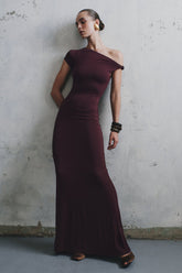 Tamsin Short Sleeve Modal Maxi Dress - Mahogany