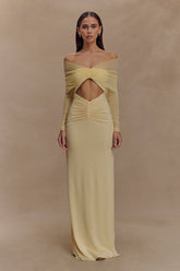 Rafaella Slinky And Mesh Maxi Dress - Lemon