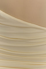 Dallas One Shoulder Mesh Mini Dress - Lemon