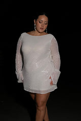 Nala Sequin Mini Dress - White